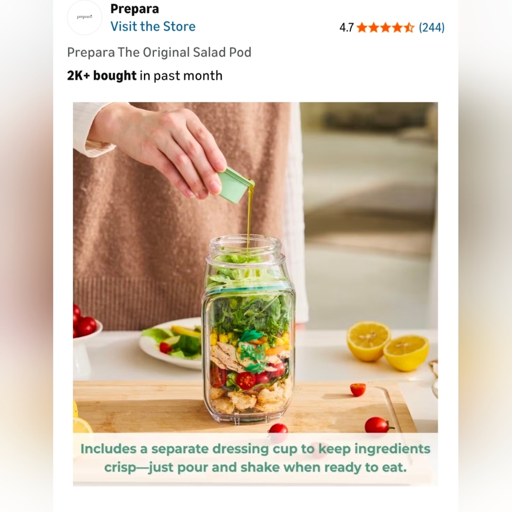 Salad Pod with Side Hatch and Dressing Capsule